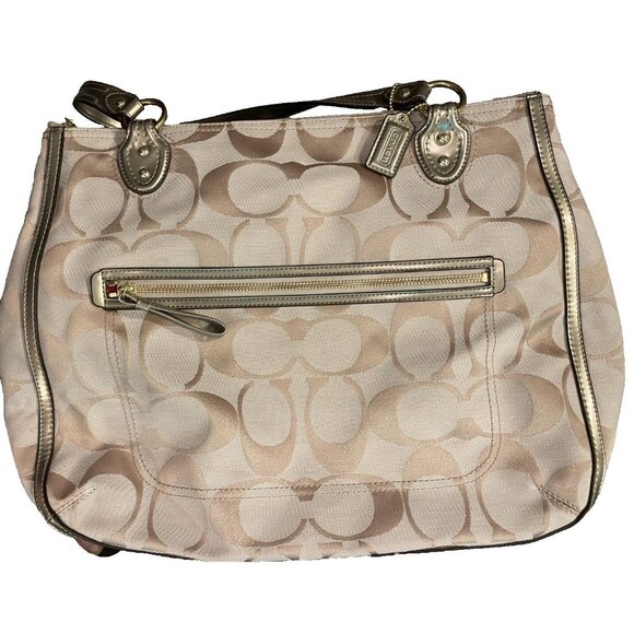 Coach J1220 Gallery Tote Authentic Entrupy Certified Signature Jacquard &Leather - Picture 1 of 10